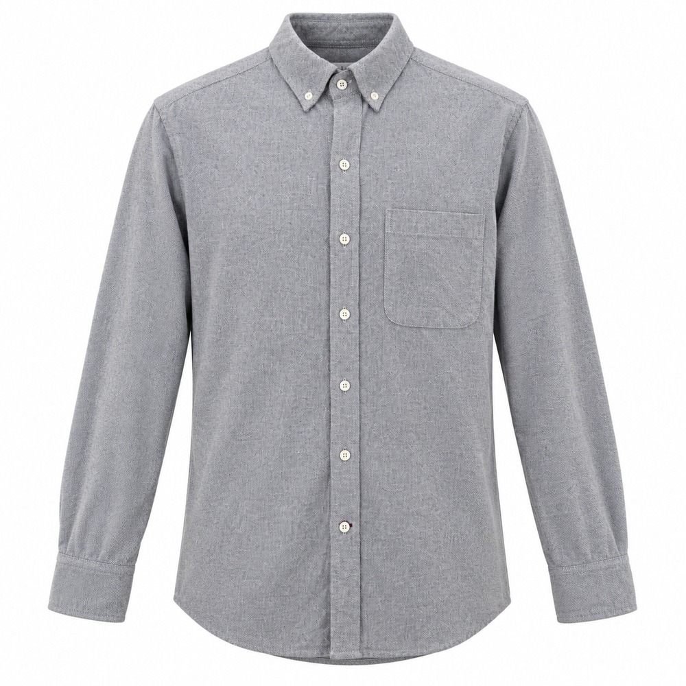 Gustin Gray Cotton Flannel Button Down Shirt XS Made in USA Heritage Americana